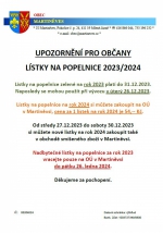 Lístky na popelnice 2023/2024 